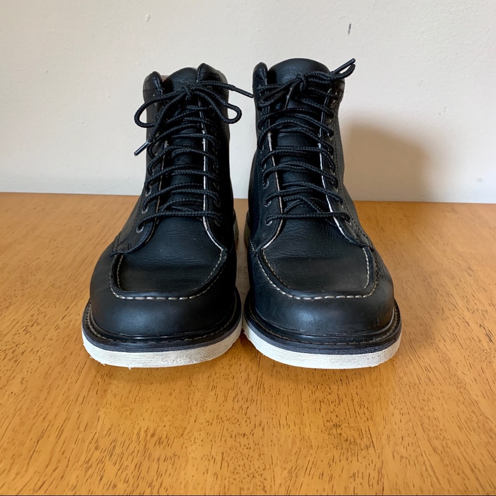 RED WING WORK BOOT BLACK LACE UP RUBBER SOLE 9M